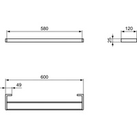 CONCA PORĘCZ PODW. 60 CM KW. GOLD