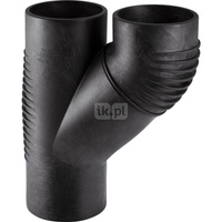 Trójnik GEBERIT Silent-db20 PE 110 mm (króciec z tworzywa sztucznego do spawania/zgrzewania x króciec z tworzywa sztucznego do spawania/zgrzewania x króciec z tworzywa sztucznego do spawania/zgrzewania), kolor czarny