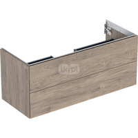 Szafka pod umywalkę Geberit ONE, z dwoma szufladami: Szerokość umywalki=120cm, Orzech włoski hickory, Melamina, struktura drewna