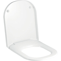 Deska sedesowa Geberit Renova Plan, kształt geometryczny, mocowanie od góry: Wolne opadanie=Tak, Mocowanie=Od góry, Biały / Błyszczący