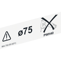 Naklejka informacyjna - opaski zaciskowe Mepla d63/75