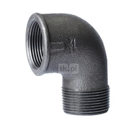 Kolano nakrętno-wkrętne czarne 6/4'' A4 STRONG