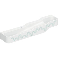 Umywalka GEBERIT Bambini 4-stanowiskowa prostokątna (rynna, elementy dekoracyjne), biała, 1800mm, otwór na baterię na środku (x4), bez odpływu przelewowego, półka od ściany
