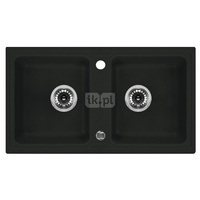 Zlew. zorba grafitowy granit 2k b/o 780x435x180, 3,5" + osprzęt space-saver
