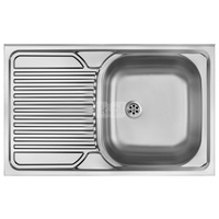 Zlew. tango dekor z listwą lewy 1k z/o 800x500x160, 2" + osprzęt