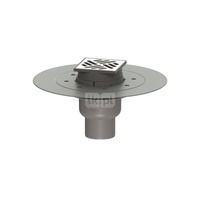 Wpust KESSEL Classic z 1 przyłączem DN 70, odpływ pionowy (zdejmowany), kratka 100x100mm stal nierdzewna