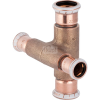 Czwórnik GEBERIT Mapress Kupfer 90' miedź, 22 mm x 15 mm x 22 mm x 15 mm DN 20 x DN 12 x DN 20 x DN 12, mz x mz x mz x mz