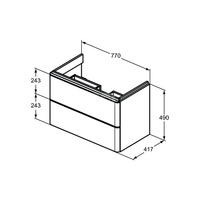 ADAPTO SZAFKA 77X41 2 DRWS GLS WHT